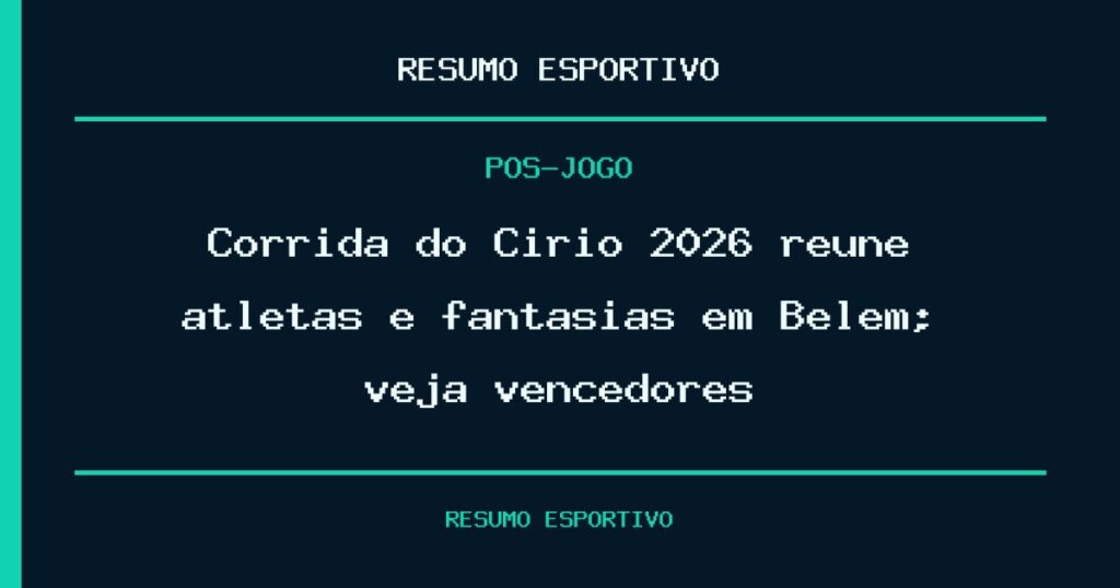 Corrida do Círio 2026 reúne atletas e fantasias em Belém; veja vencedores