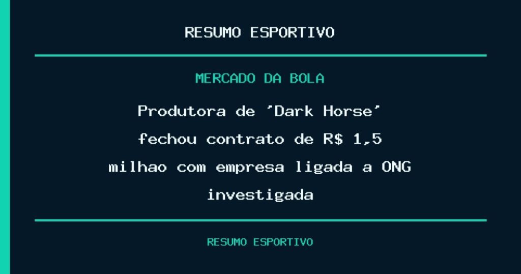 Produtora de ‘Dark Horse’ fechou contrato de R$ 1,5 milhão com empresa ligada a ONG investigada