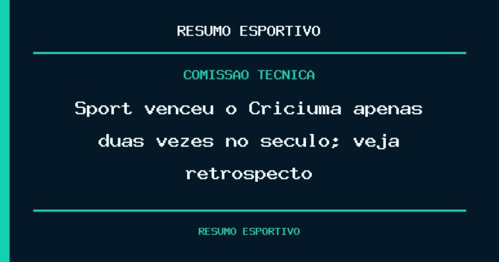 Sport venceu o Criciúma apenas duas vezes no século; veja retrospecto