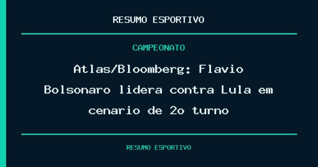 Atlas/Bloomberg: Flávio Bolsonaro lidera contra Lula em cenário de 2º turno