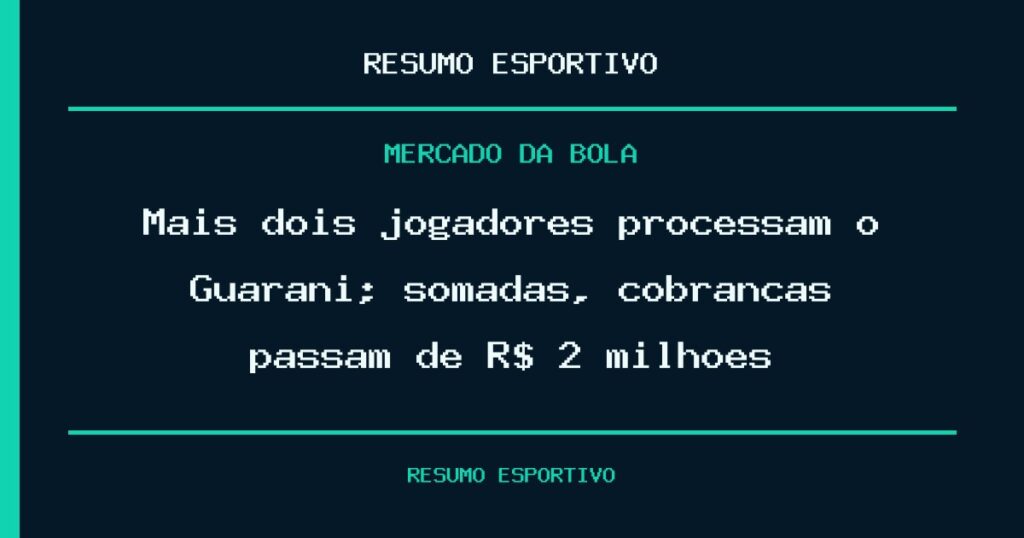 Mais dois jogadores processam o Guarani; somadas, cobranças passam de R$ 2 milhões