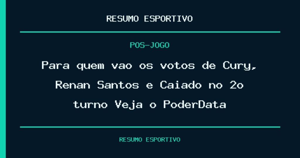 Para quem vão os votos de Cury, Renan Santos e Caiado no 2º turno? Veja o PoderData