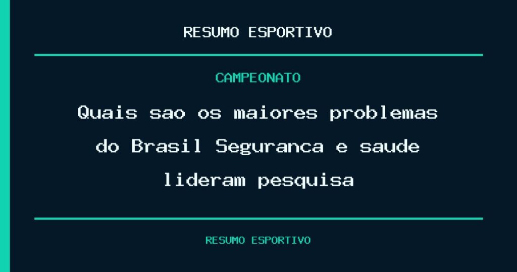 Quais são os maiores problemas do Brasil? Segurança e saúde lideram pesquisa