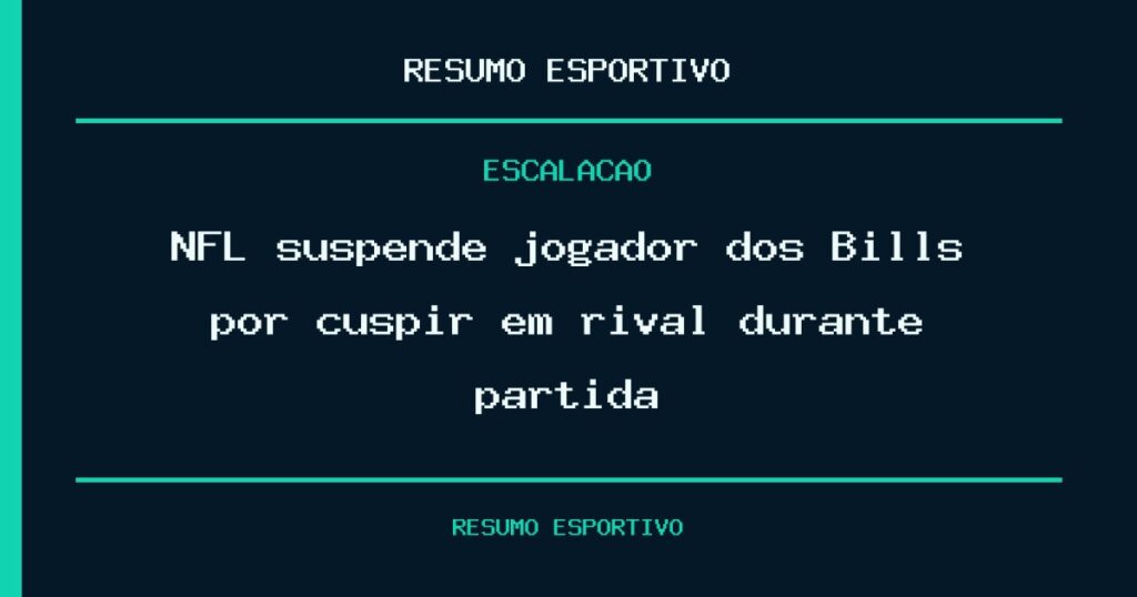 NFL suspende jogador dos Bills por cuspir em rival durante partida