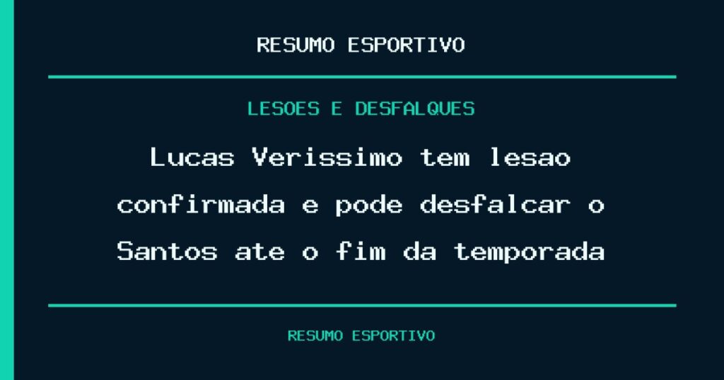 Lucas Veríssimo tem lesão confirmada e pode desfalcar o Santos até o fim da temporada