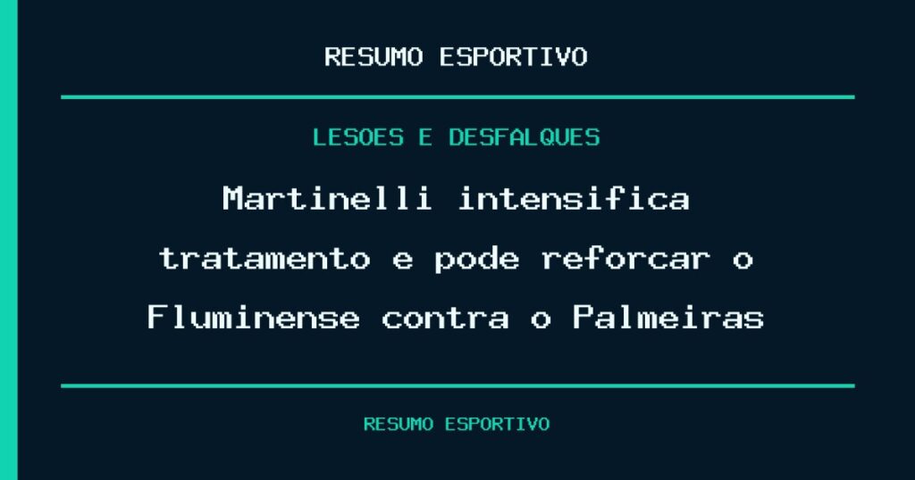 Martinelli intensifica tratamento e pode reforçar o Fluminense contra o Palmeiras