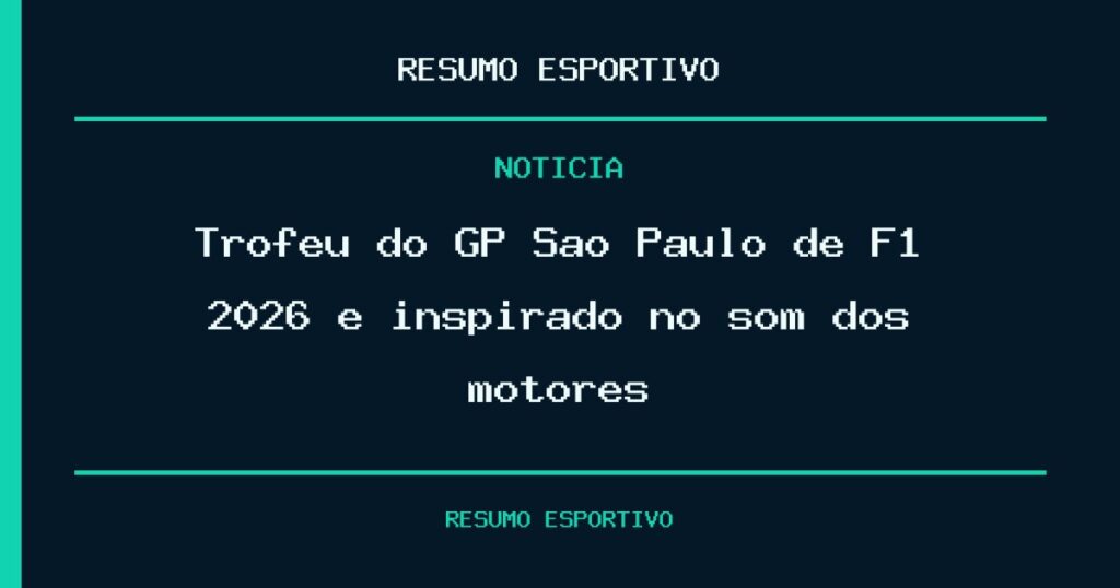 Troféu do GP São Paulo de F1 2026 é inspirado no som dos motores