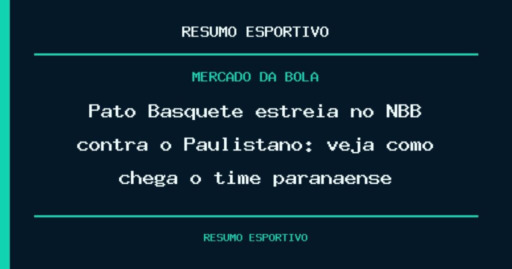 Pato Basquete estreia no NBB contra o Paulistano: veja como chega o time paranaense
