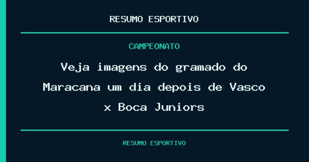 Veja imagens do gramado do Maracanã um dia depois de Vasco x Boca Juniors