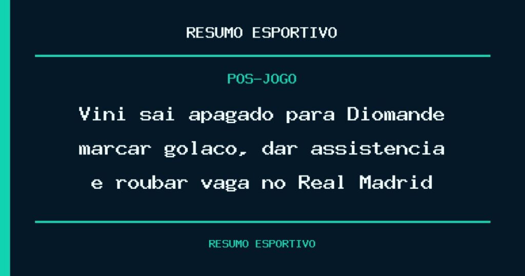 Vini sai apagado para Diomandé marcar golaço, dar assistência e roubar vaga no Real Madrid