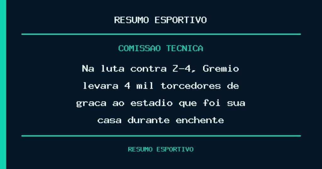 Na luta contra Z-4, Grêmio levará 4 mil torcedores de graça ao estádio que foi sua casa durante enchente