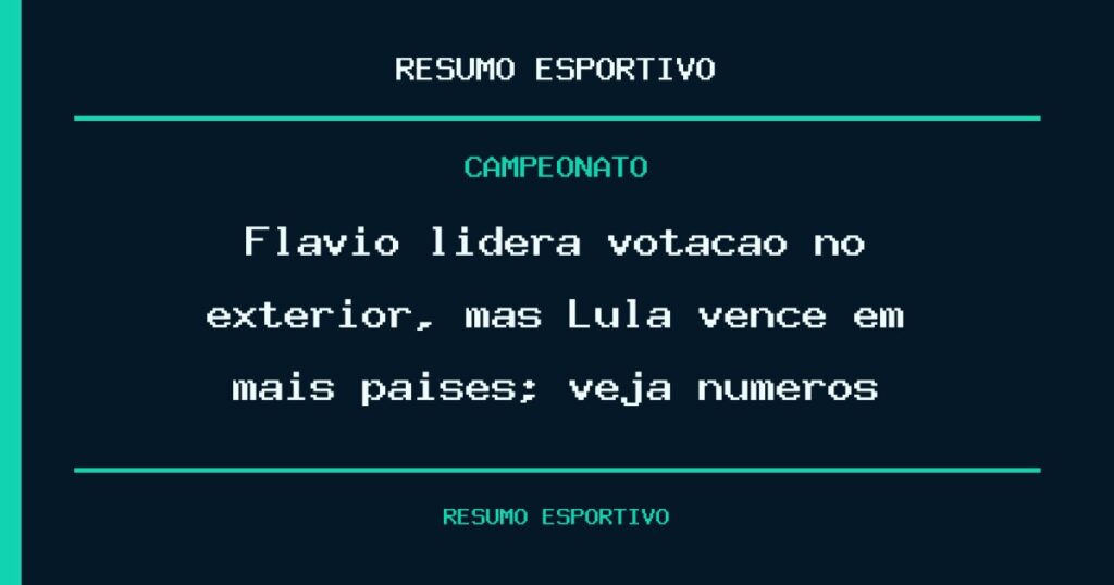 Flávio lidera votação no exterior, mas Lula vence em mais países; veja números
