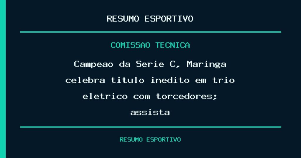 Campeão da Série C, Maringá celebra título inédito em trio elétrico com torcedores; assista