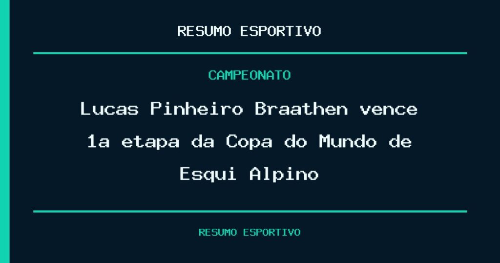 Lucas Pinheiro Braathen vence 1ª etapa da Copa do Mundo de Esqui Alpino