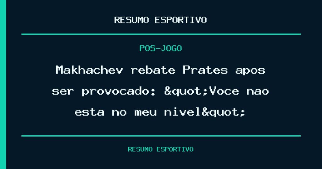 Makhachev rebate Prates após ser provocado: "Você não está no meu nível"