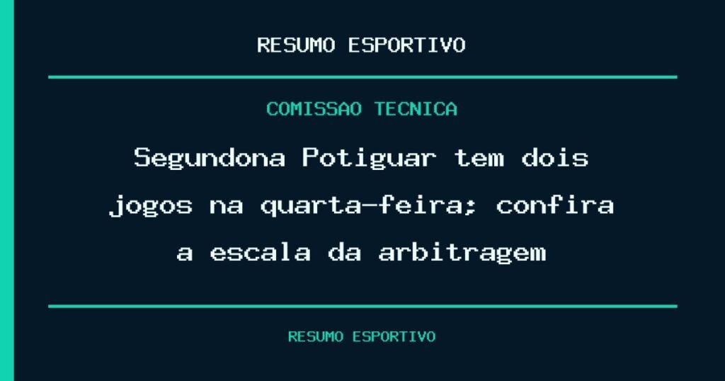 Segundona Potiguar tem dois jogos na quarta-feira; confira a escala da arbitragem
