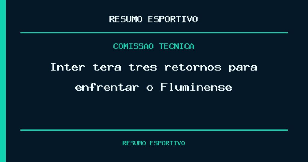 Inter terá três retornos para enfrentar o Fluminense