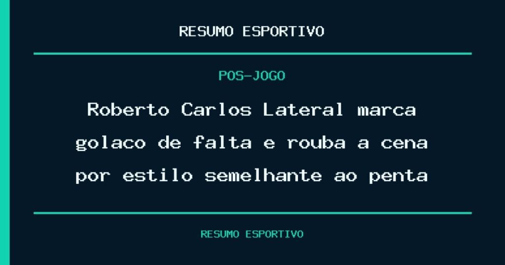 Roberto Carlos? Lateral marca golaço de falta e rouba a cena por estilo semelhante ao penta