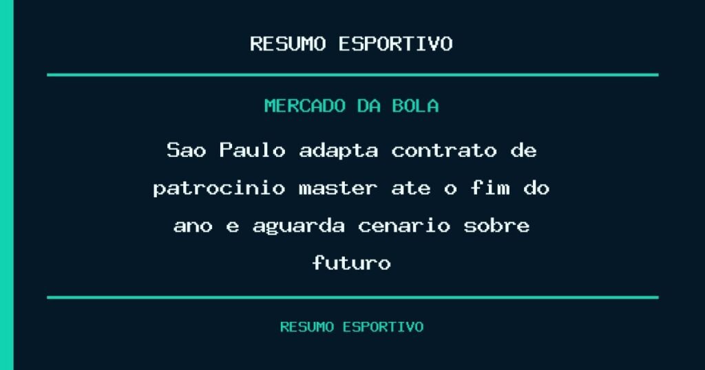 São Paulo adapta contrato de patrocínio máster até o fim do ano e aguarda cenário sobre futuro