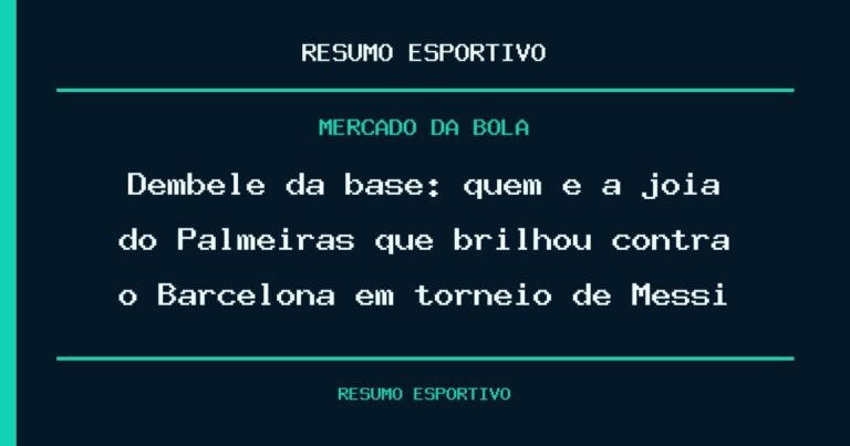 Dembélé da base: quem é a joia do Palmeiras que brilhou contra o Barcelona em torneio de Messi