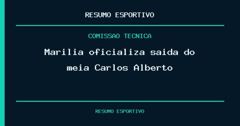 Marília oficializa saída do meia Carlos Alberto