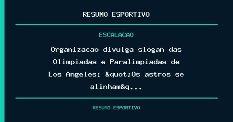 Organização divulga slogan das Olimpíadas e Paralimpíadas de Los Angeles: "Os astros se alinham&q…
