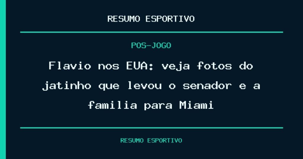 Flávio nos EUA: veja fotos do jatinho que levou o senador e a família para Miami
