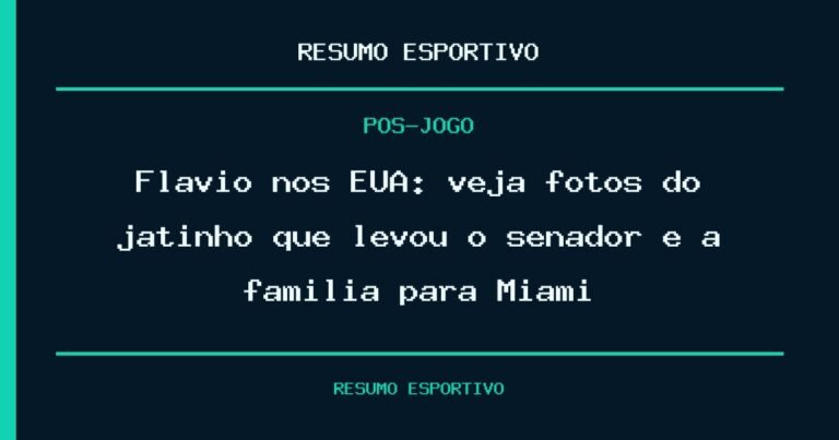 Flávio nos EUA: veja fotos do jatinho que levou o senador e a família para Miami