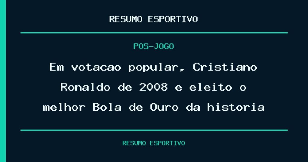 Em votação popular, Cristiano Ronaldo de 2008 é eleito o melhor Bola de Ouro da história