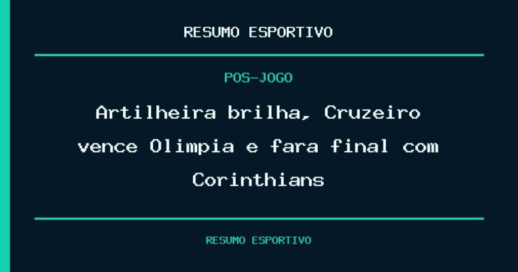 Artilheira brilha, Cruzeiro vence Olimpia e fará final com Corinthians