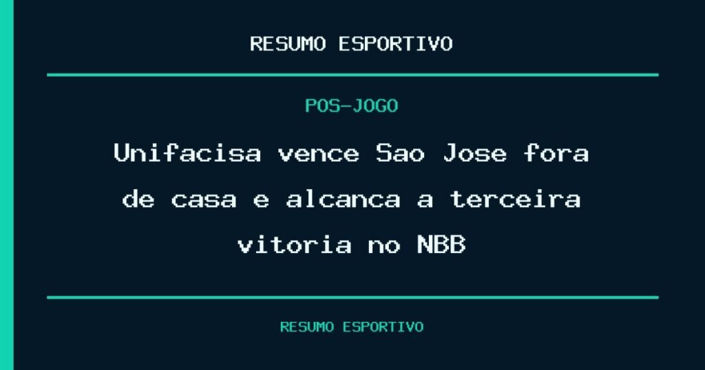 Unifacisa vence São José fora de casa e alcança a terceira vitória no NBB