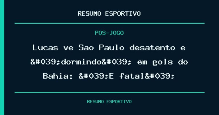 Lucas vê São Paulo desatento e 'dormindo' em gols do Bahia: 'É fatal'