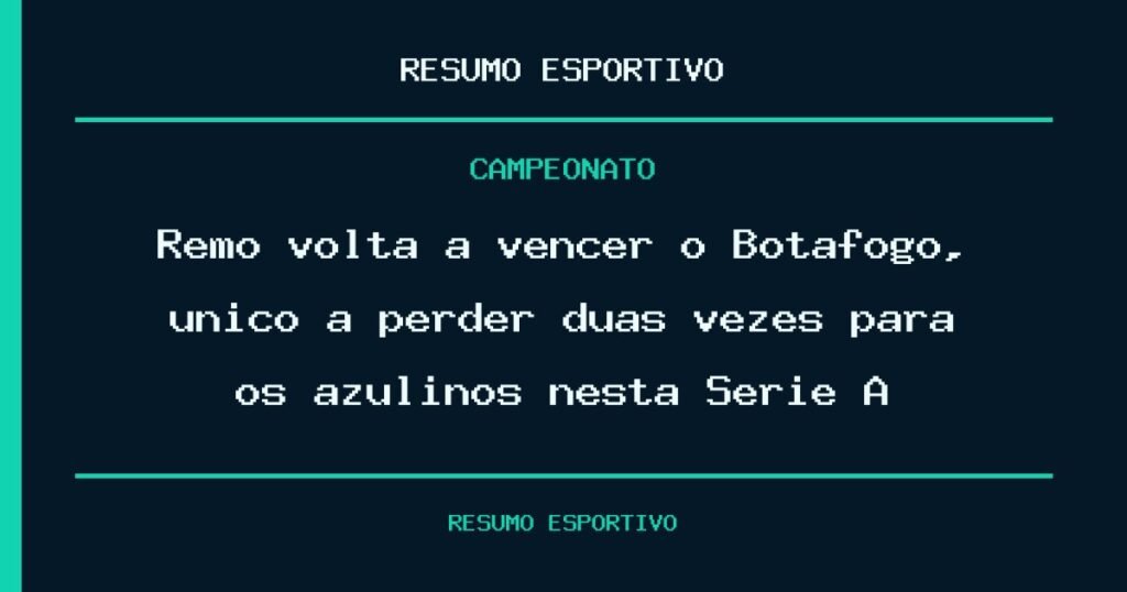 Remo volta a vencer o Botafogo, único a perder duas vezes para os azulinos nesta Série A