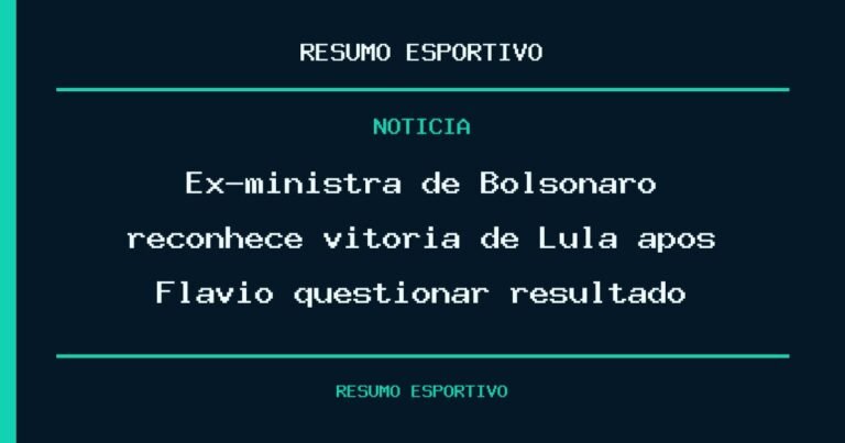 Ex-ministra de Bolsonaro reconhece vitória de Lula após Flávio questionar resultado