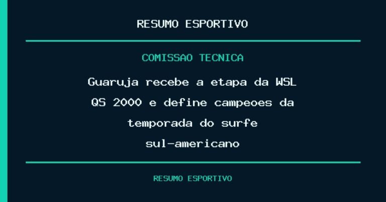 Guarujá recebe a etapa da WSL QS 2000 e define campeões da temporada do surfe sul-americano