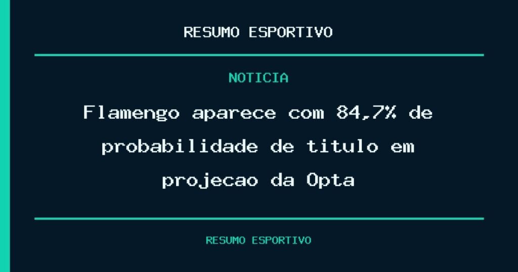 Flamengo aparece com 84,7% de probabilidade de título em projeção da Opta