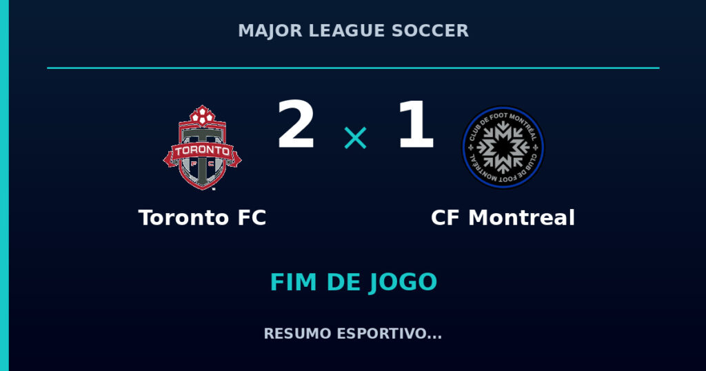 Toronto FC marca no fim e vence CF Montreal por 2 a 1