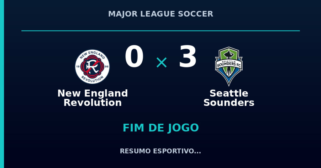Seattle Sounders vence New England Revolution por 3 a 0