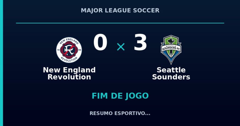 Seattle Sounders vence New England Revolution por 3 a 0