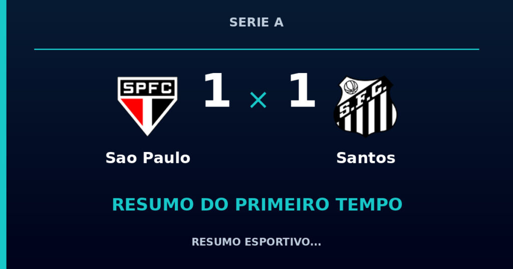 Sao Paulo 1 x 1 Santos: como foi o primeiro tempo