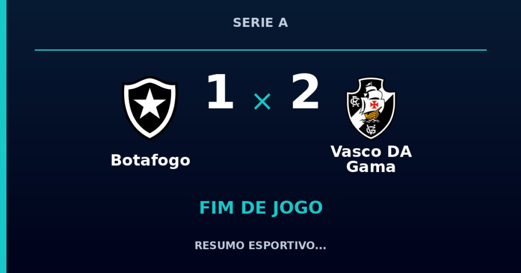 Vasco DA Gama vence Botafogo por 2 a 1