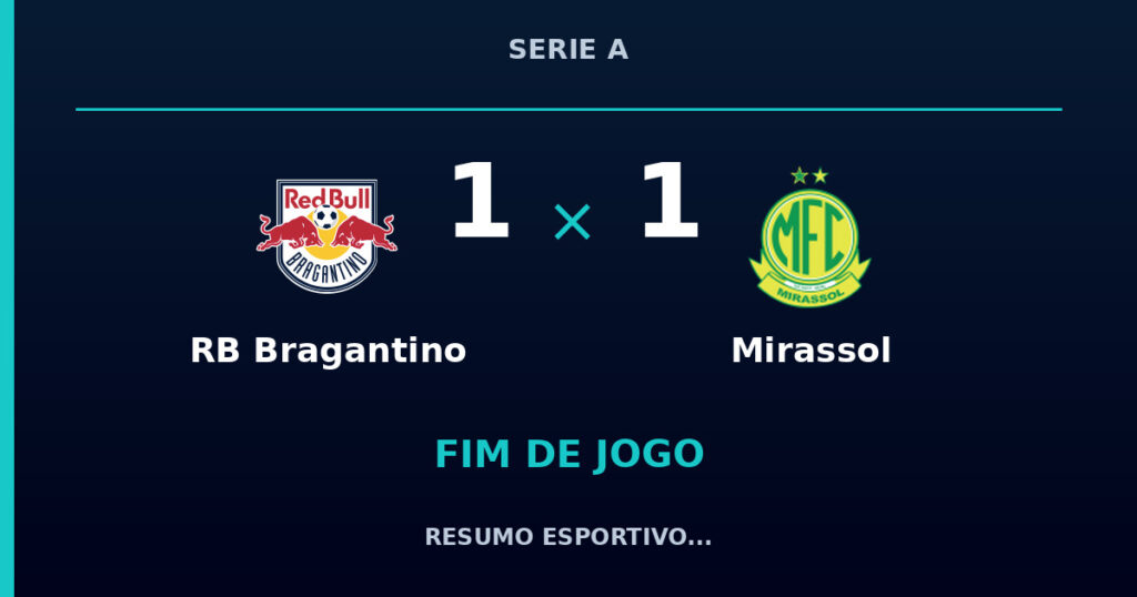 RB Bragantino e Mirassol empatam por 1 a 1