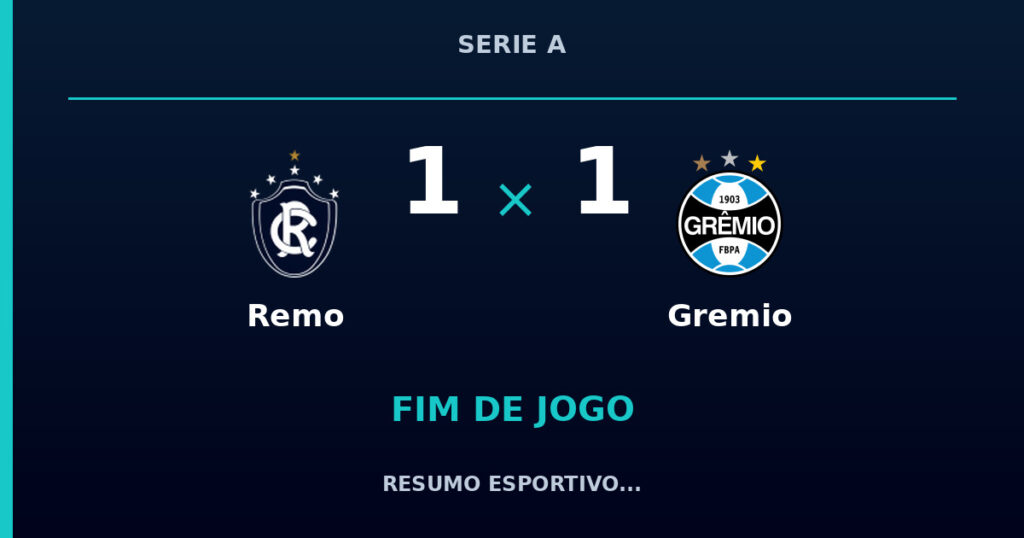 Remo e Gremio empatam por 1 a 1