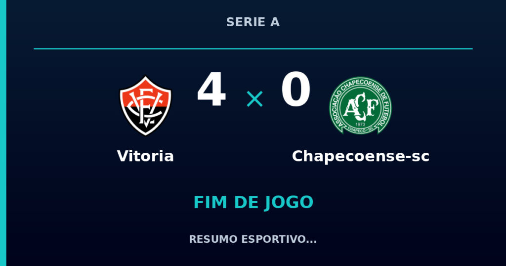 Vitoria vence Chapecoense-sc por 4 a 0