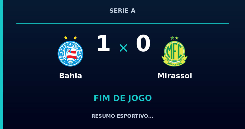 Bahia vence Mirassol por 1 a 0