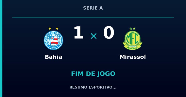 Bahia vence Mirassol por 1 a 0