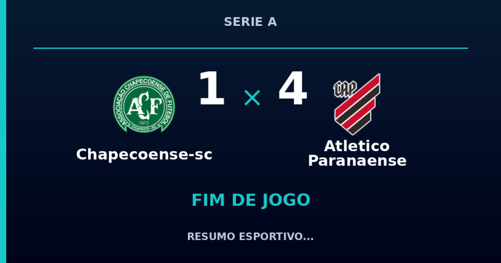 Atletico Paranaense vence Chapecoense-sc por 4 a 1