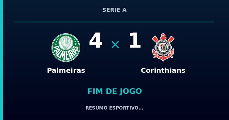 Palmeiras vence Corinthians por 4 a 1