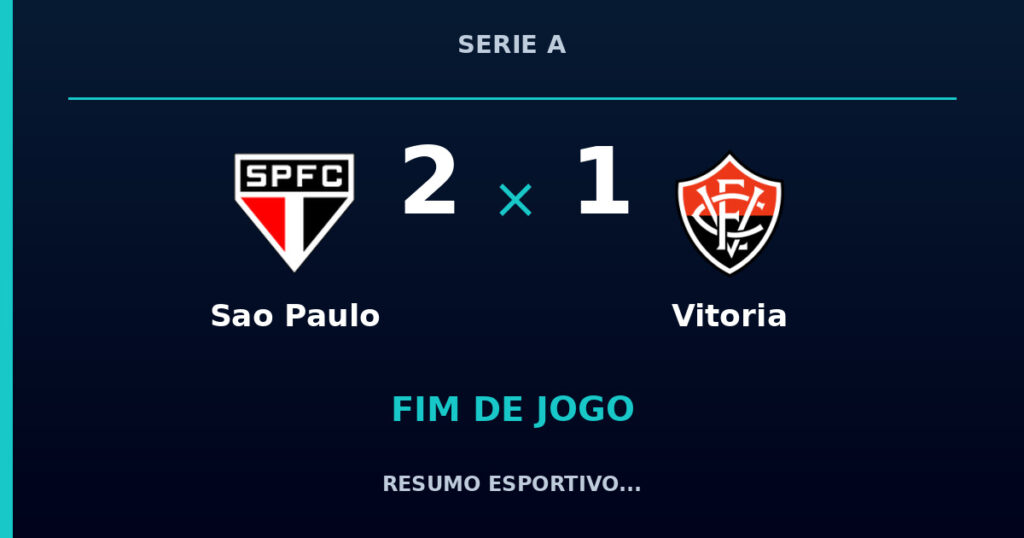 Sao Paulo vence Vitoria por 2 a 1