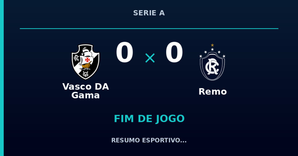 Vasco DA Gama e Remo empatam por 0 a 0